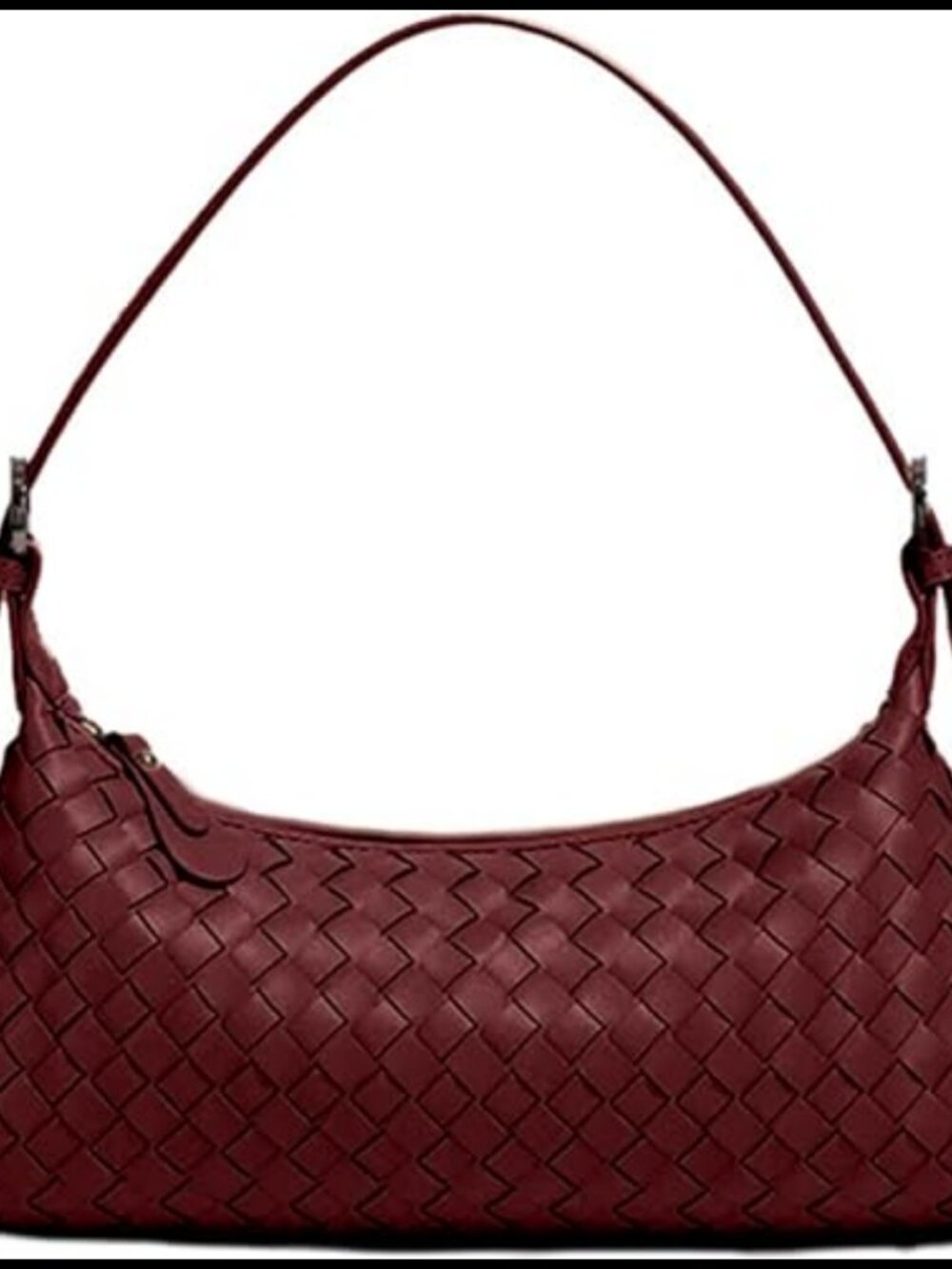 Woven Faux Leather Hobo Shoulder Bag Crossbody Purse Tote